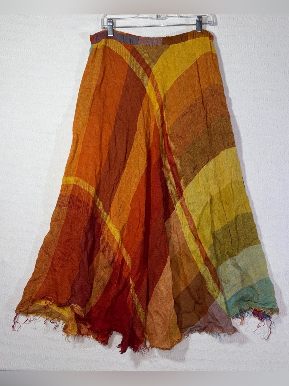 Ivan Grundahl Copenhagen 100% Linen Maxi Skirt EU 40 Lagenlook Artsy Avant Garde